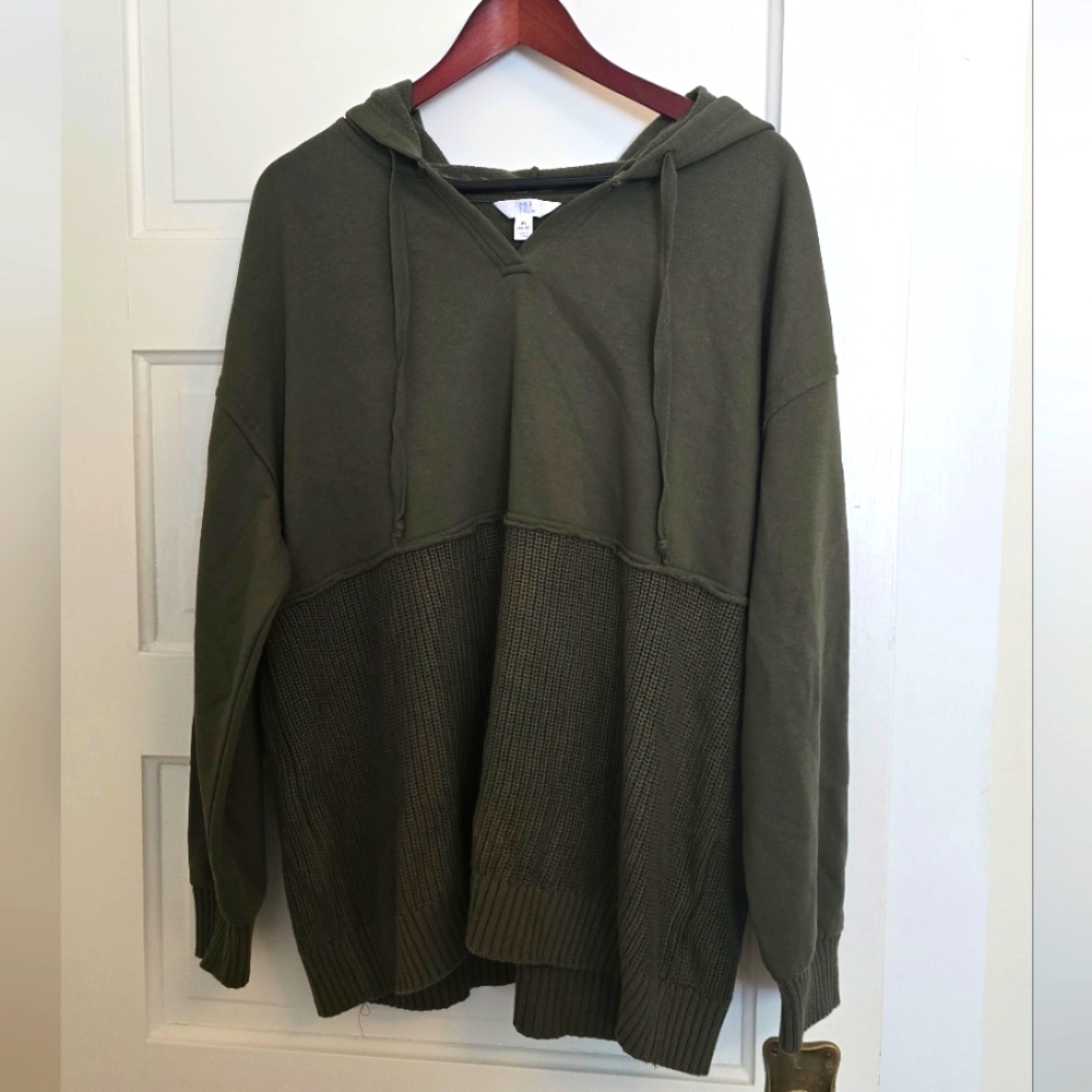 Olive Green Hooded Sweater
